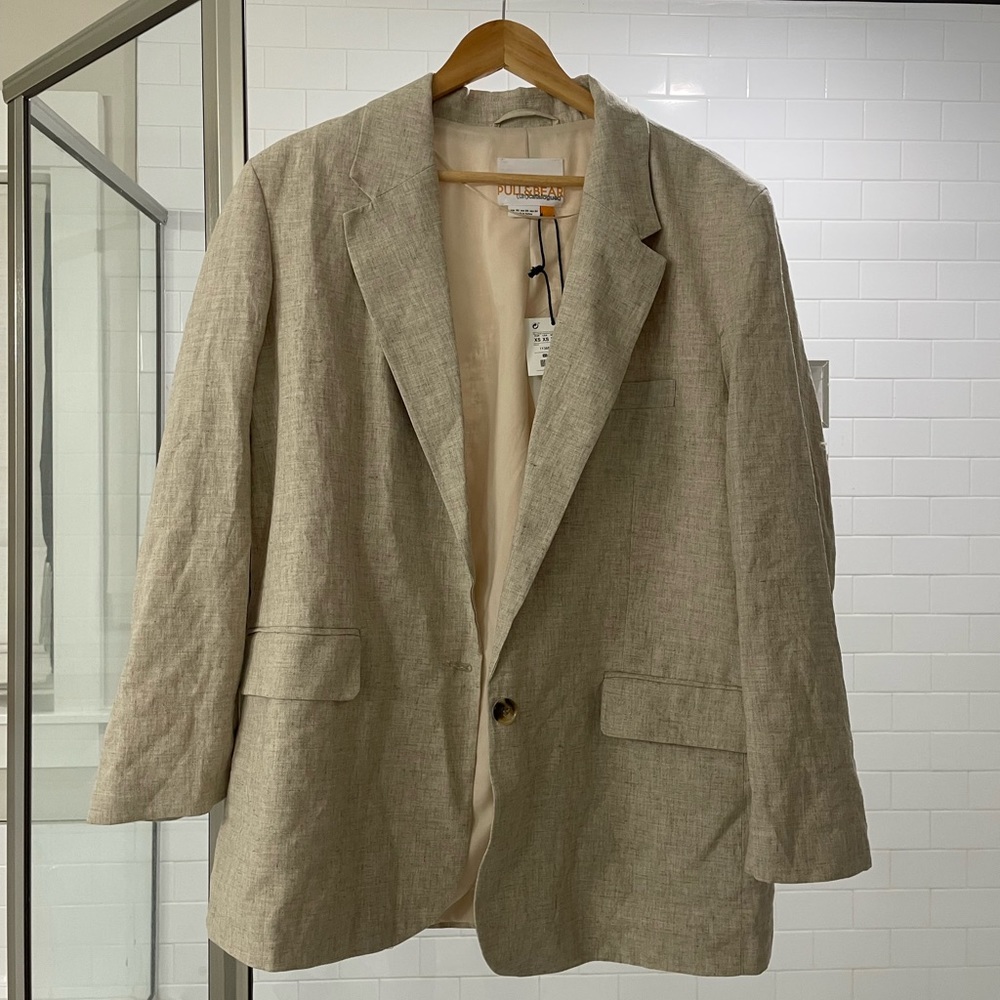 NWT. ASOS Pull and Bear Oversized Linen Blazer.